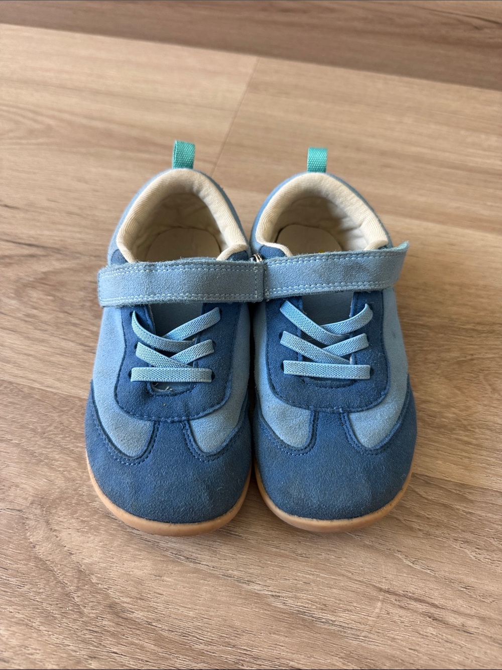 Kids Blue Velcro & Lace Casual Sneakers